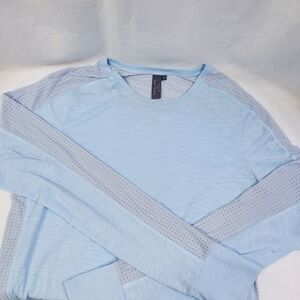 Sweaty Betty Womens Light Blue L/S Relaxed Fit Lightweight Gym Yoga Top Lg